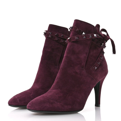 Valentino Garavani Suede Monochrome Rockstud Flair 85mm Ankle Boots 36 Rubin 4 of 9
