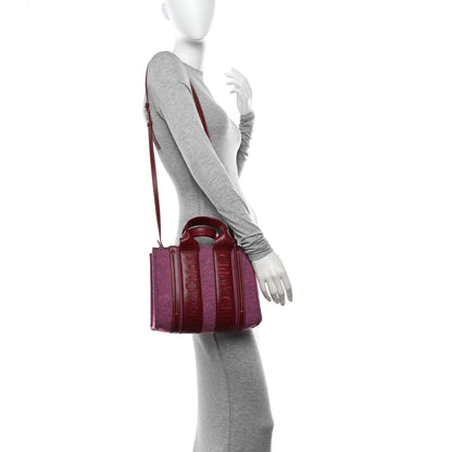 Chloe Recycled Felt Calfskin Small Woody Ribbon Tote Striking Purple 2 of 11