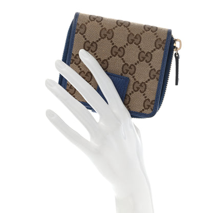 Gucci Monogram Dollar Calfskin Zip Around French Flap Wallet Beige Ebony Caspian 2 of 10