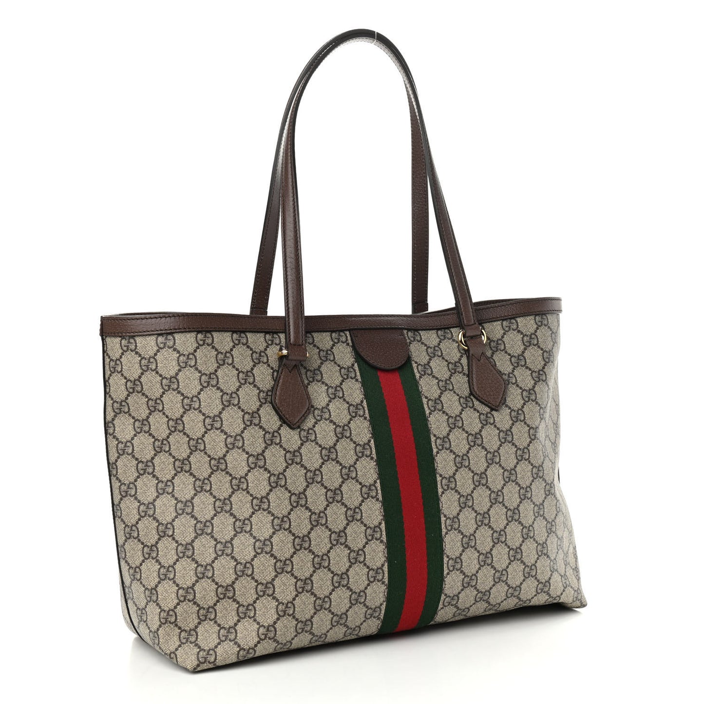 GG Supreme Monogram Medium Ophidia Shopping Tote Brown