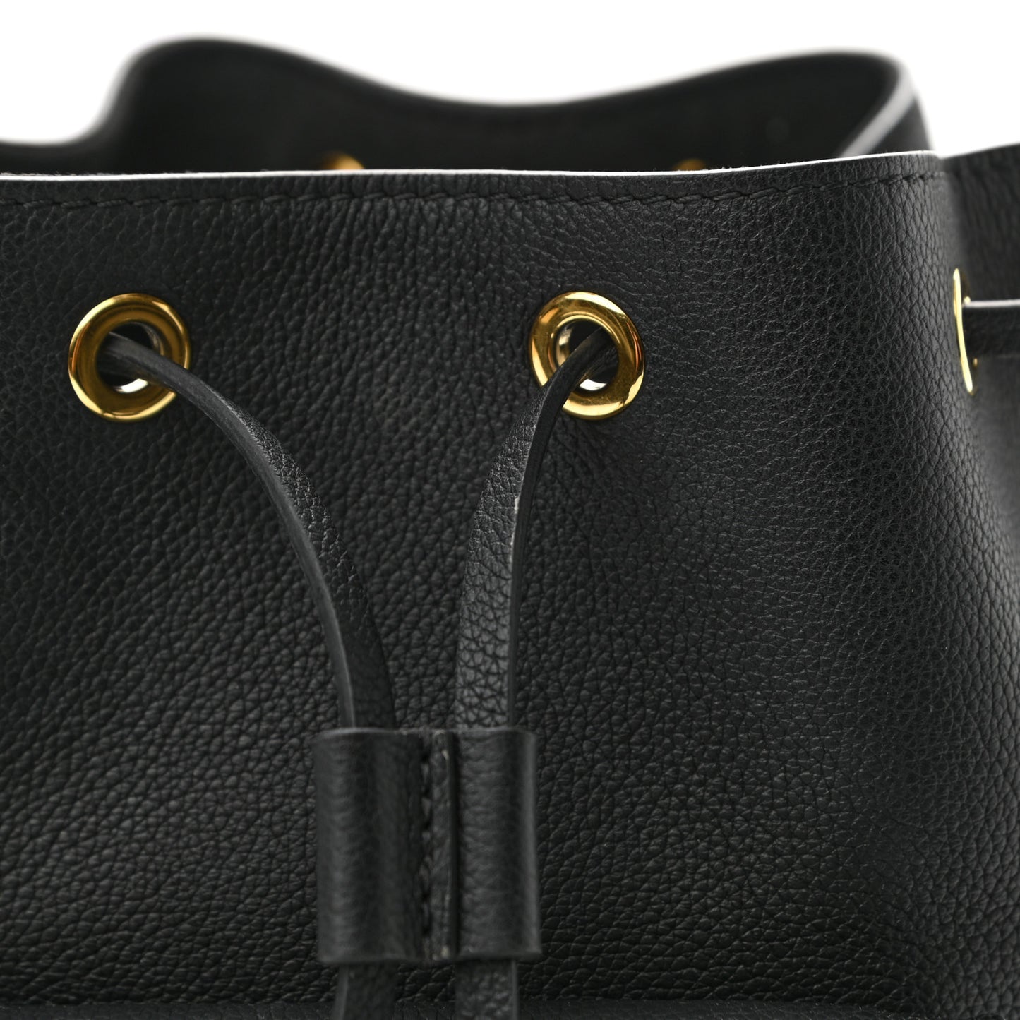 Calfskin Lockme Bucket MM Black