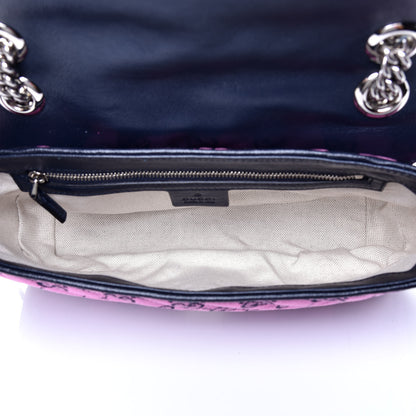 Gucci Monogram Multicolor Matelasse Diagonal Small GG Marmont Shoulder Bag Pink Blue 6 of 10