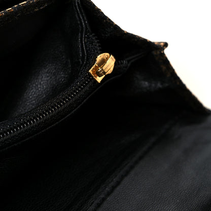 Chanel Metallic Fabric Lace Effect Quilted Clutch Black Gold 9 of 9