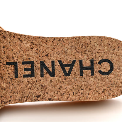 Chanel Suede Cork Mule Sandal 35 Beige Black 8 of 11
