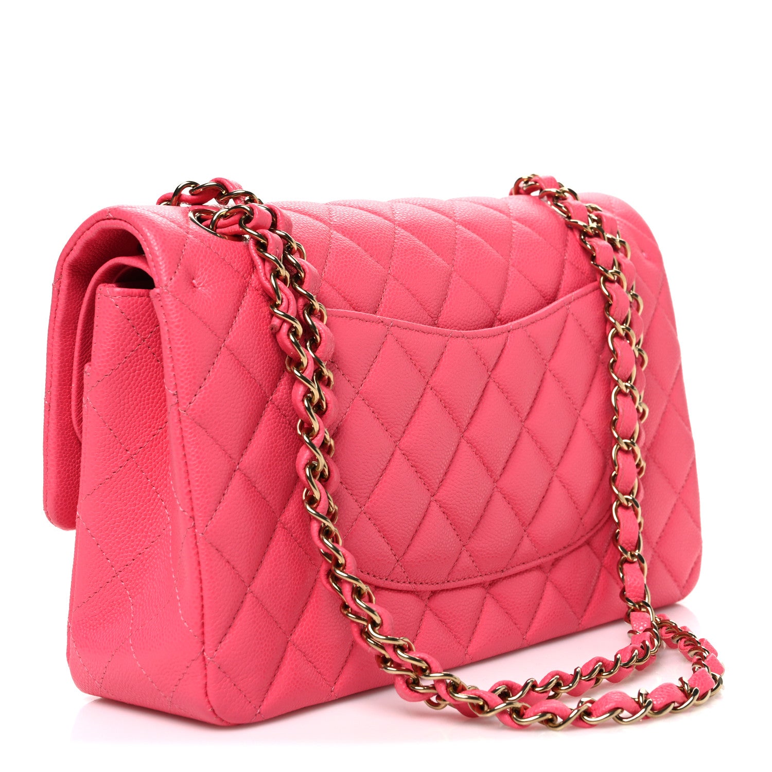 Chanel Caviar Quilted Medium Double Flap Pink 3 of 10