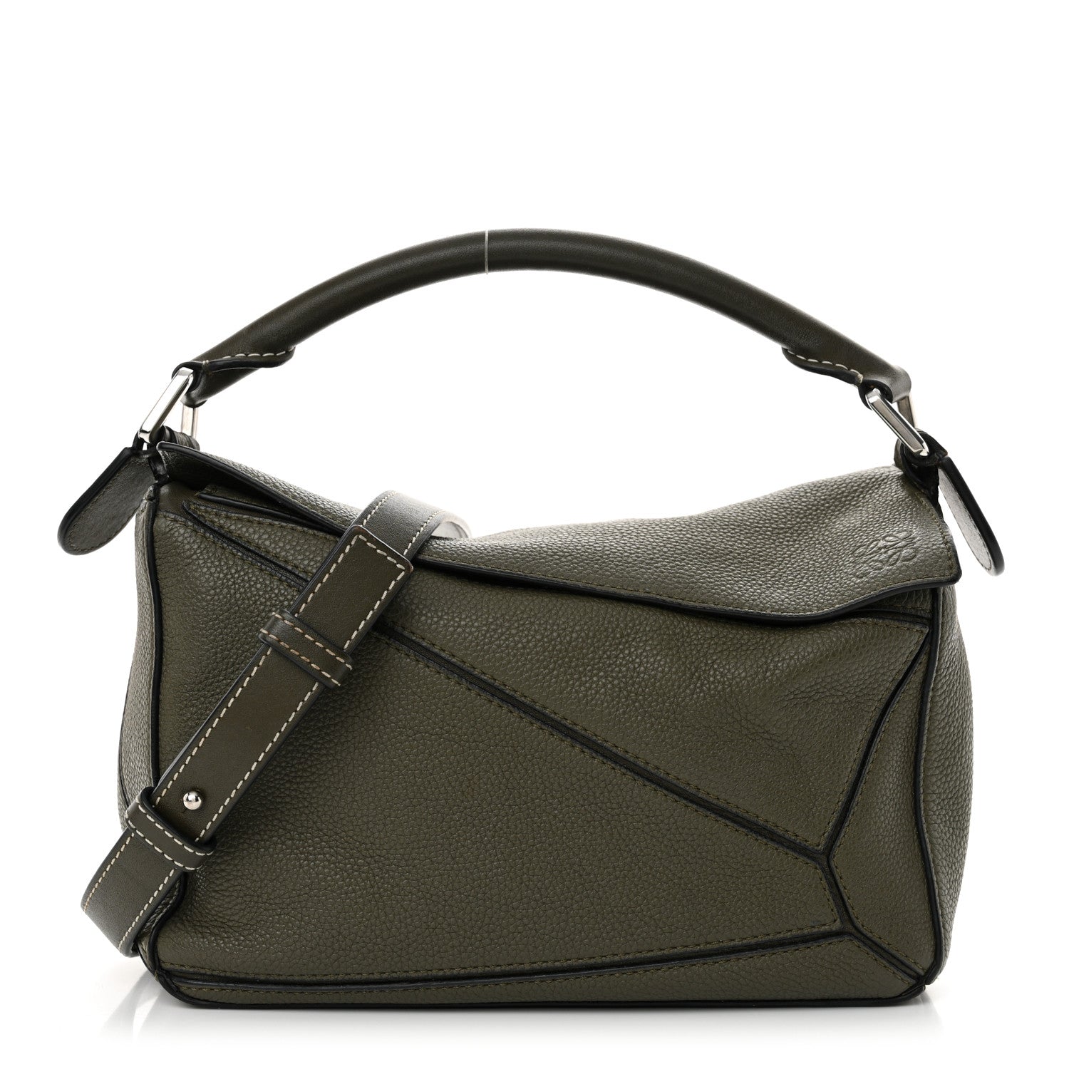 Loewe Calfskin Small Puzzle Bag Khaki Green 1 of 13