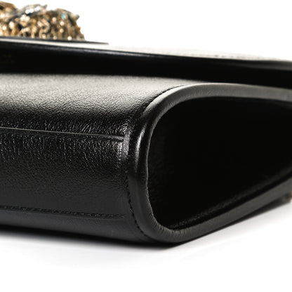 Gucci Textured Calfskin Web Small Rajah Slim Flap Shoulder Bag Black 11 of 12