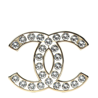 Chanel Crystal CC Brooch Light Gold 1 of 4