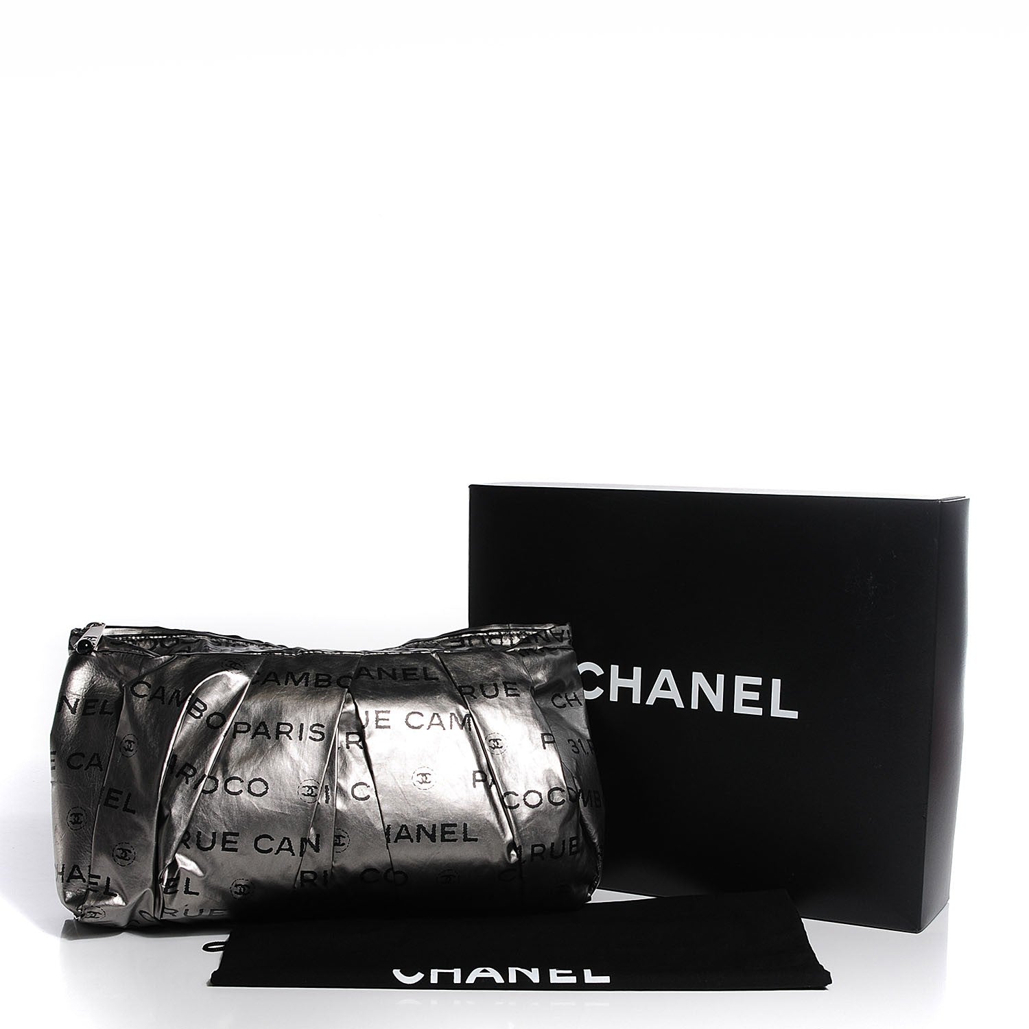 Chanel Coated Canvas Unlimited Clutch Dark Silver 8 of 8