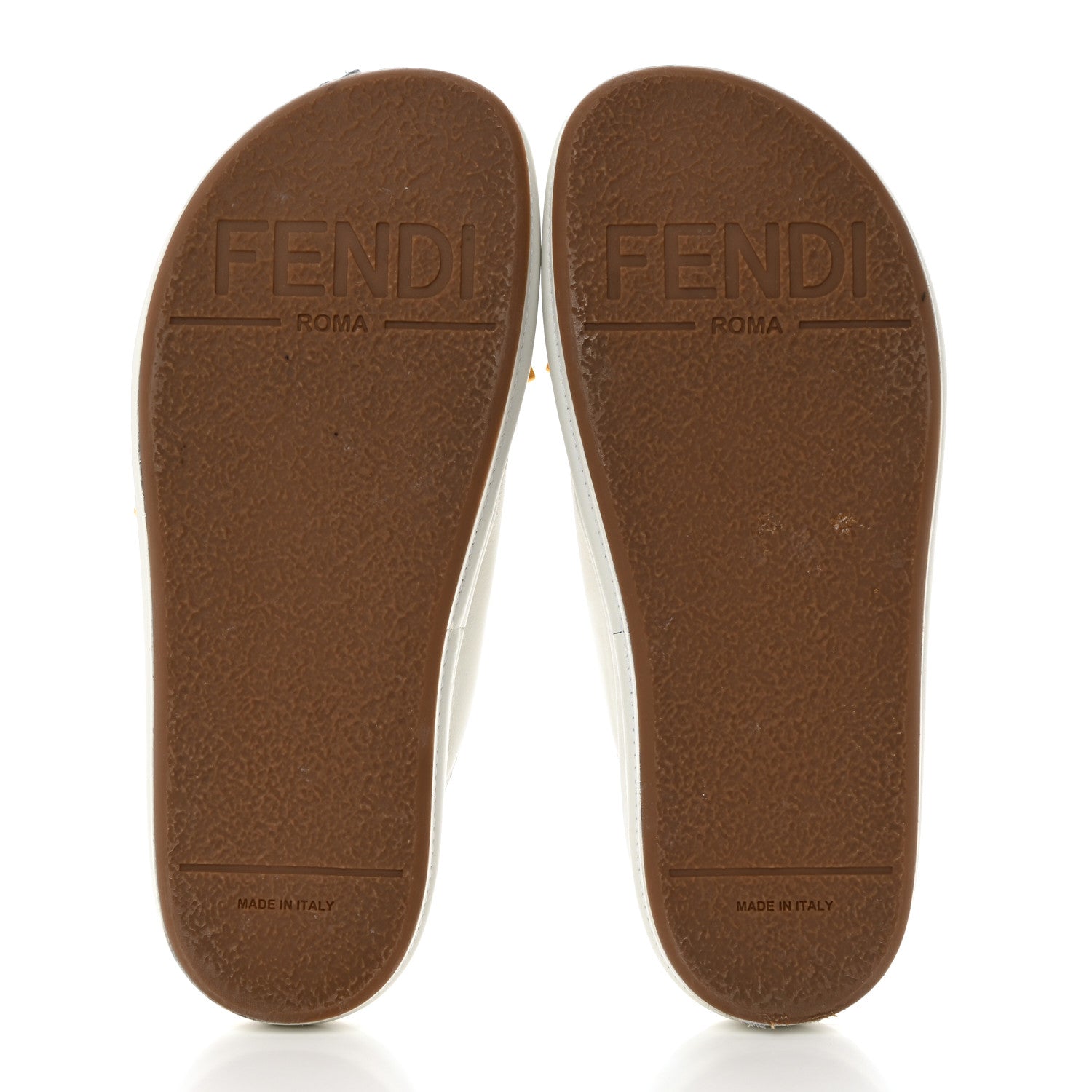 Fendi Vitello Womens Fendigraphy Slide Sandals 36.5 White Ice 5 of 9