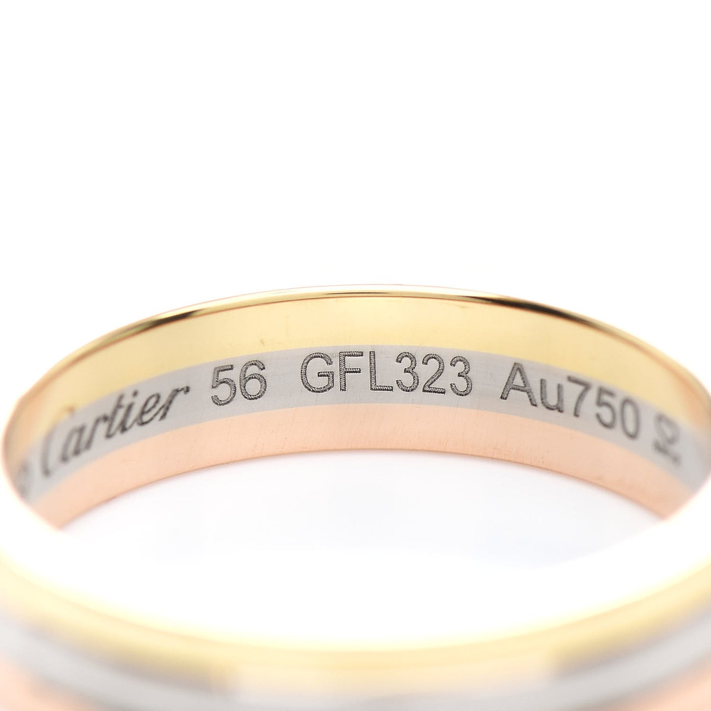 18K Pink Yellow White Gold 4.8 mm Vendome Louis Cartier Wedding Band 56 7.75