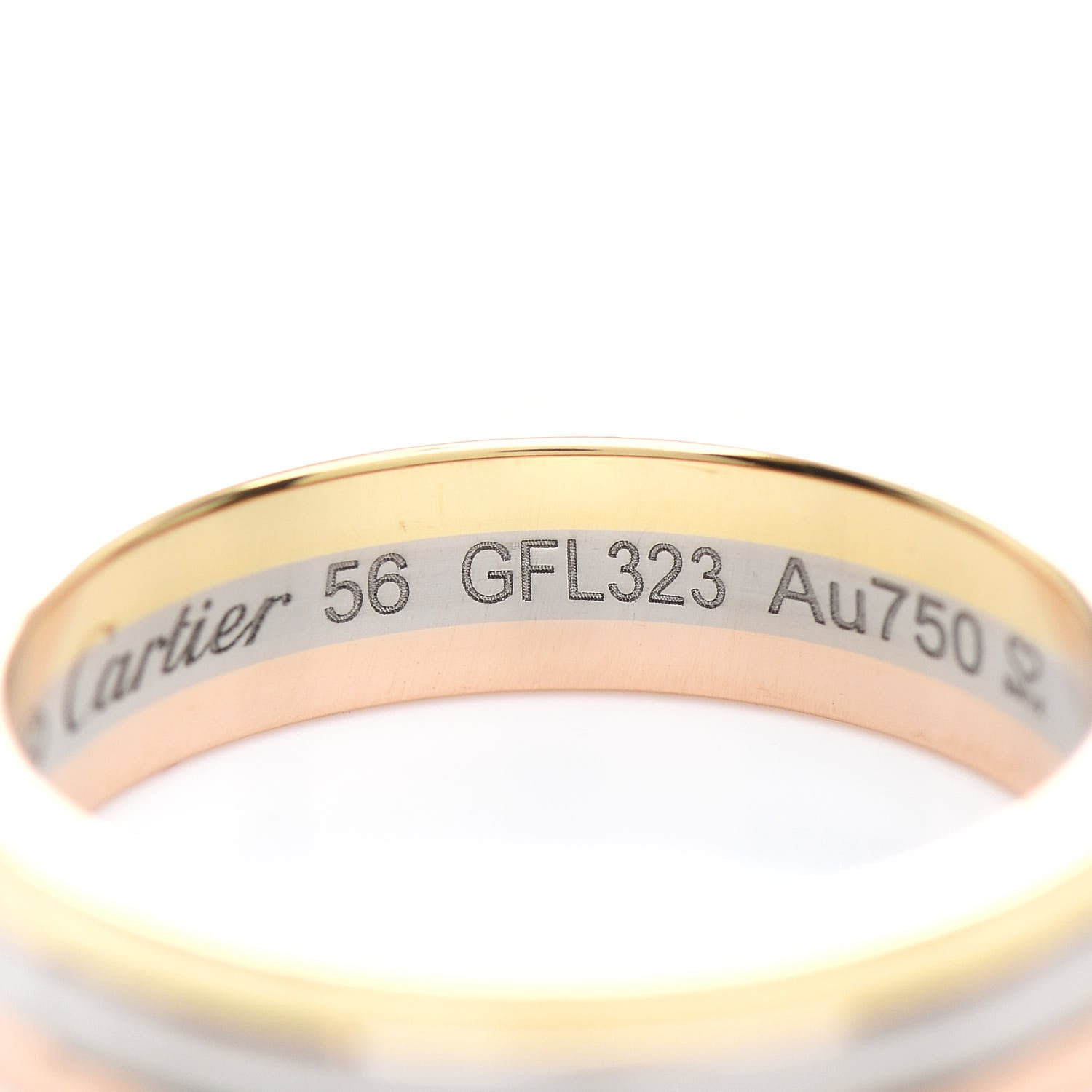 Cartier 18K Pink Yellow White Gold 4.8 mm Vendome Louis Cartier Wedding Band 56 7.75 4 of 5