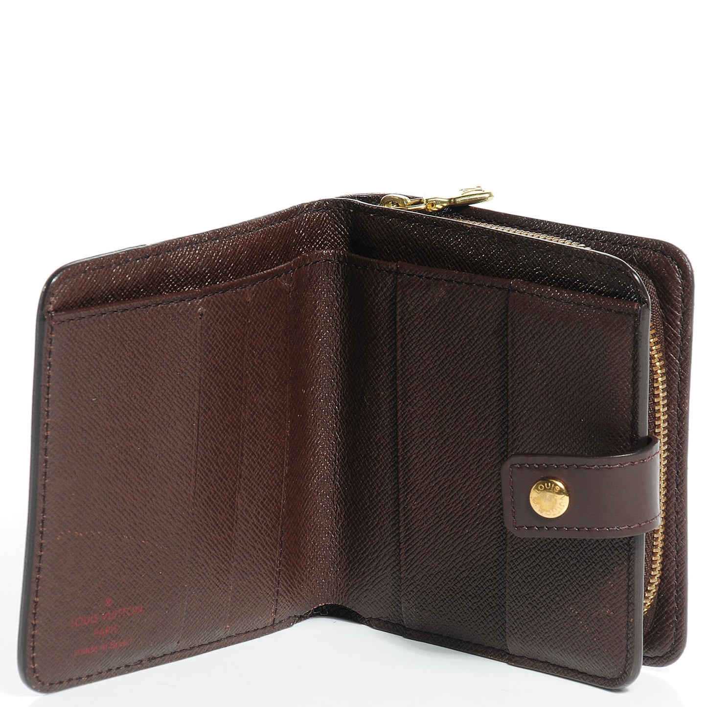 Damier Ebene Zippe Zipped Compact Wallet