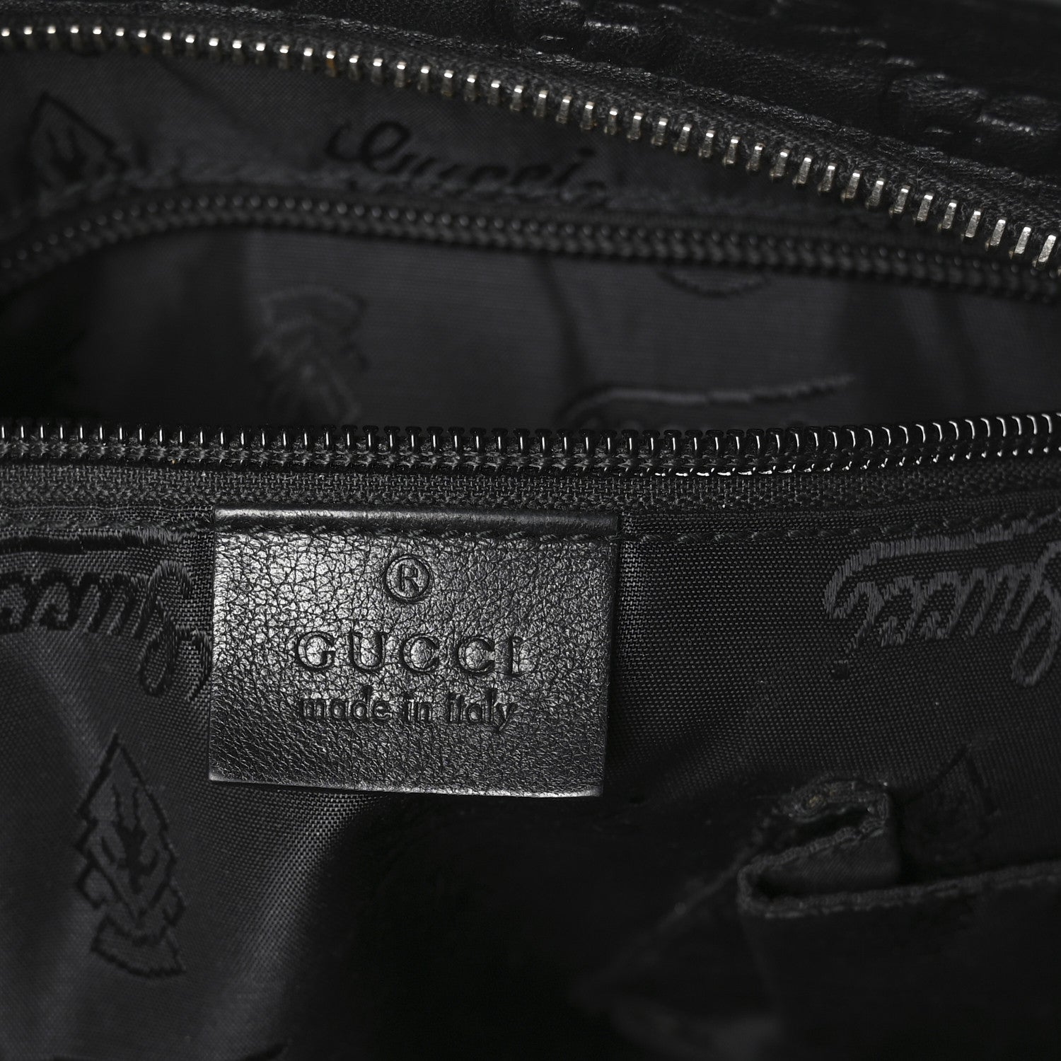 Gucci Guccissima Medium Flat Messenger Bag Black 6 of 13
