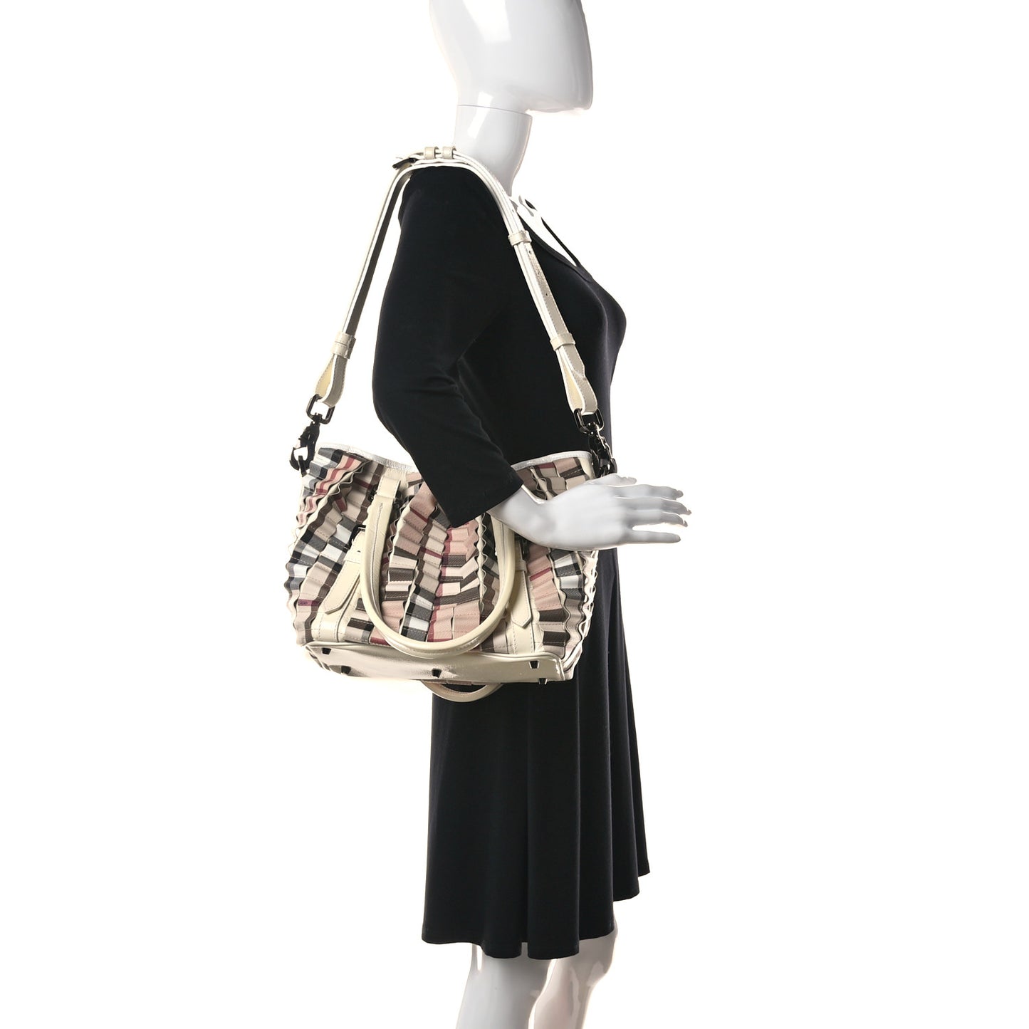 Patent House Check Ruffled Small Lowry White