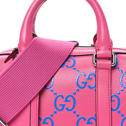 Gucci Calfskin GG Tennis Bi-Color Embossed Mini Duffle Bag Modern Fucsia Modern Blue 8 of 10