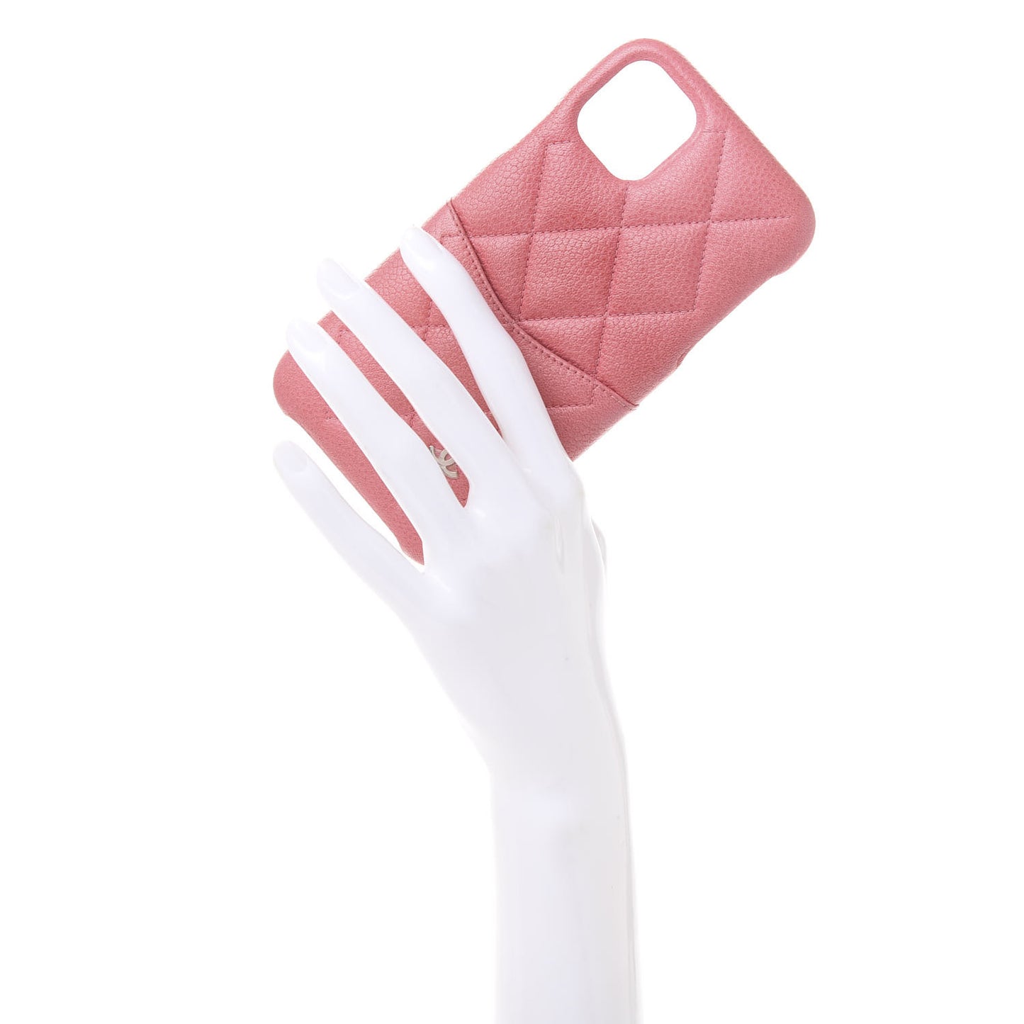 Caviar Quilted iPhone 11 Tech Case Pink