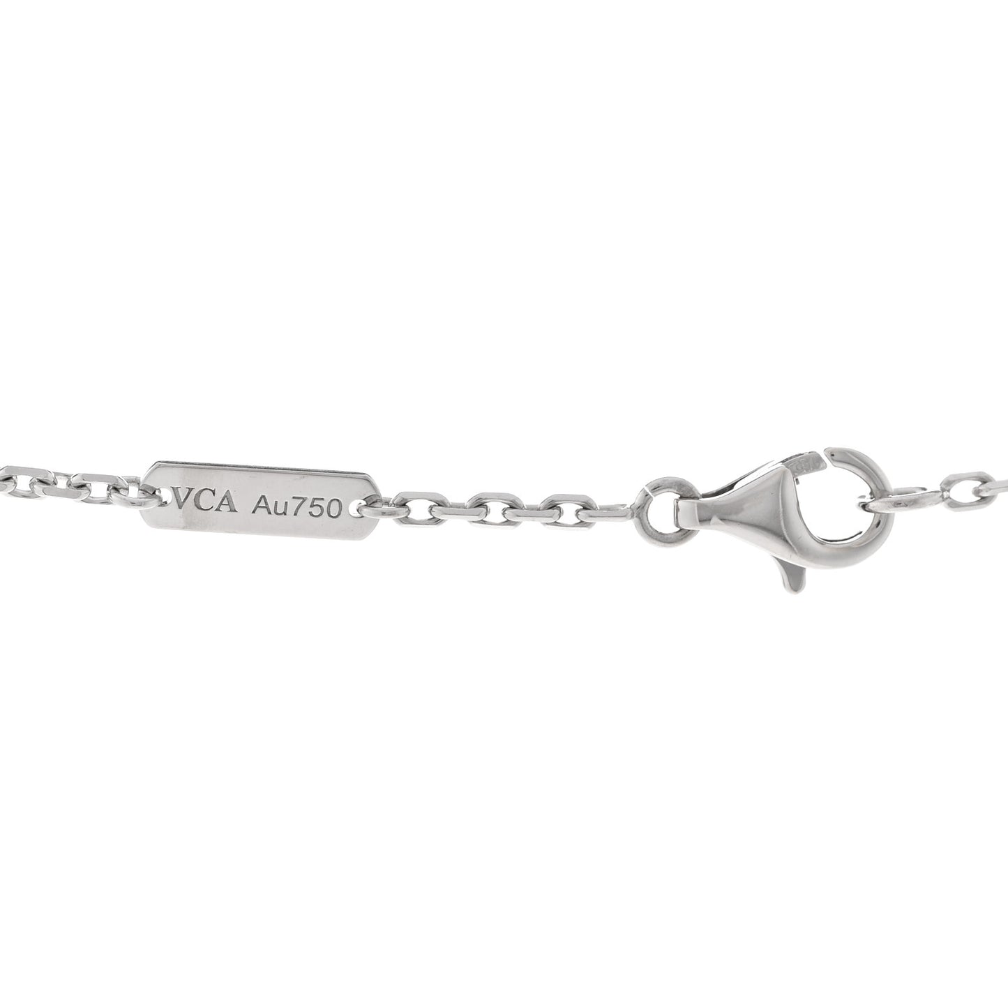 18K White Gold Mother of Pearl Magic Alhambra Pendant Necklace