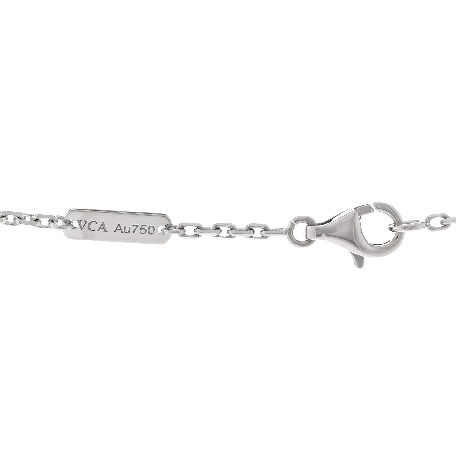 Van Cleef & Arpels 18K White Gold Mother of Pearl Magic Alhambra Pendant Necklace 4 of 4