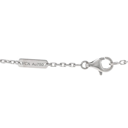 Van Cleef & Arpels 18K White Gold Mother of Pearl Magic Alhambra Pendant Necklace 4 of 4