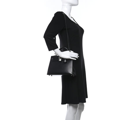 Hermes Box Kelly Sellier Guilloche 25 Black 2 of 13
