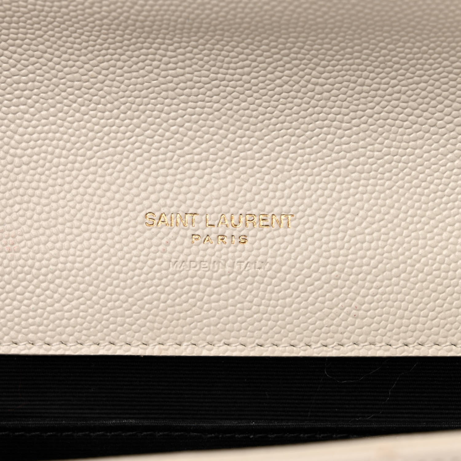 Saint Laurent Grain De Poudre Textured Mixed Matelasse Triquilt Monogram Clutch Blanc Vintage 6 of 7