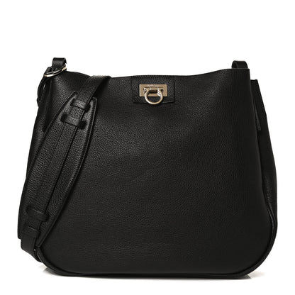Salvatore Ferragamo Calfskin Reverse Hobo Black 1 of 12