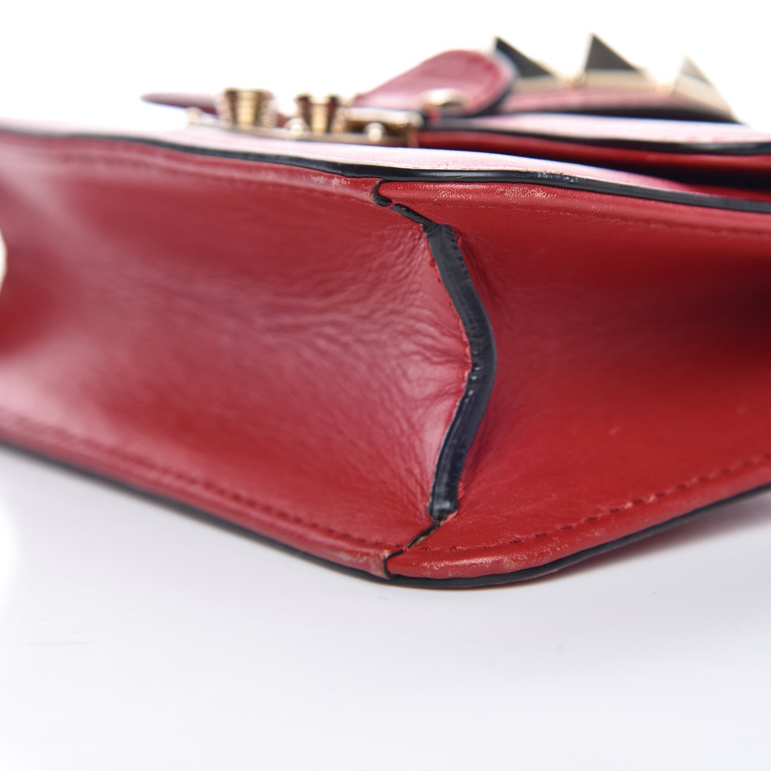 Valentino Garavani Vitello Mini Glam Lock Rockstud Flap Red 10 of 12