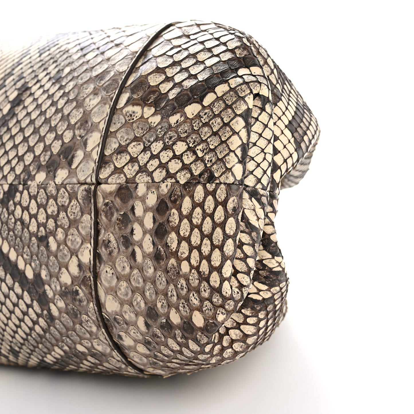 Snakeskin The Pouch Oversized Clutch Naturale