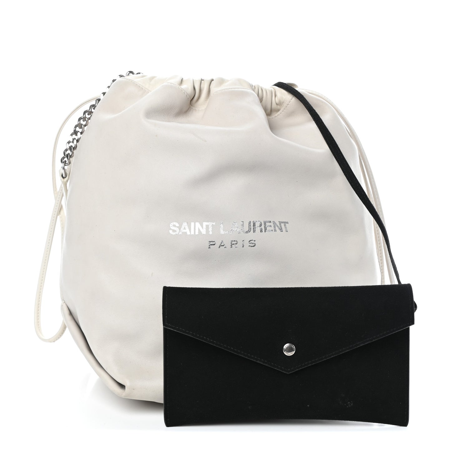 Lambskin Teddy Drawstring Bag Crema Soft