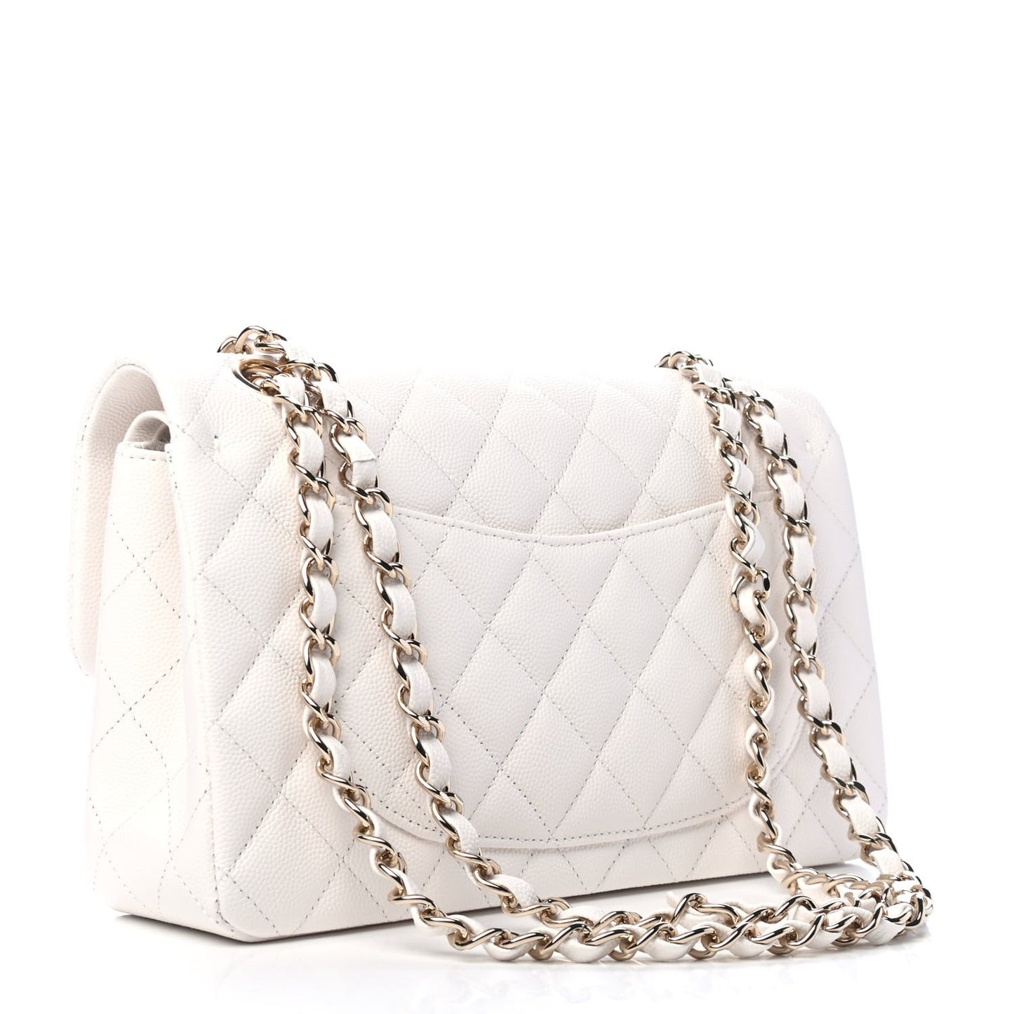 Caviar Quilted Small Double Flap White