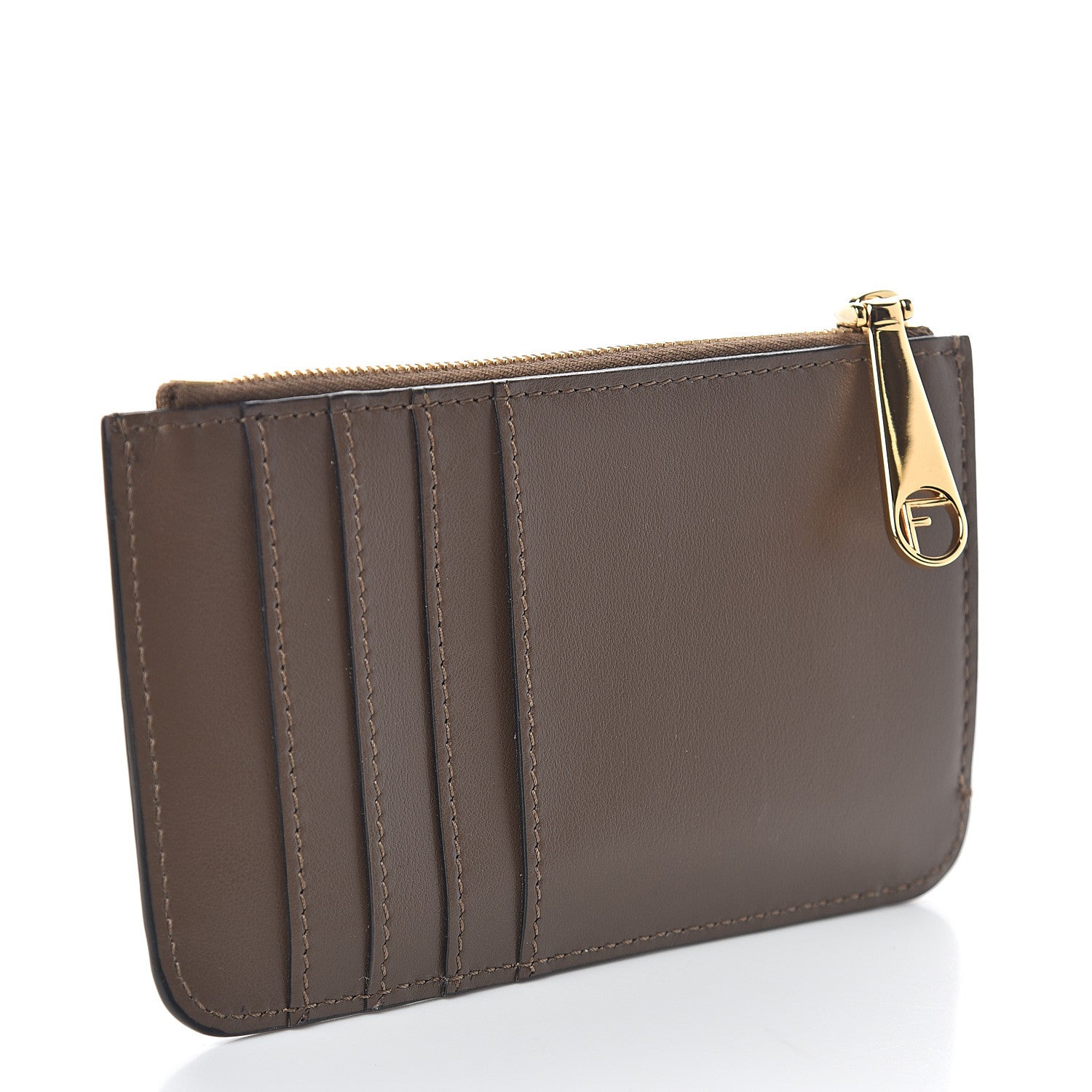 Fendi Vitello Soft F is Fendi Bi-Color FF 1974 Embossed Key Case Pouch Maya Black 2 of 6