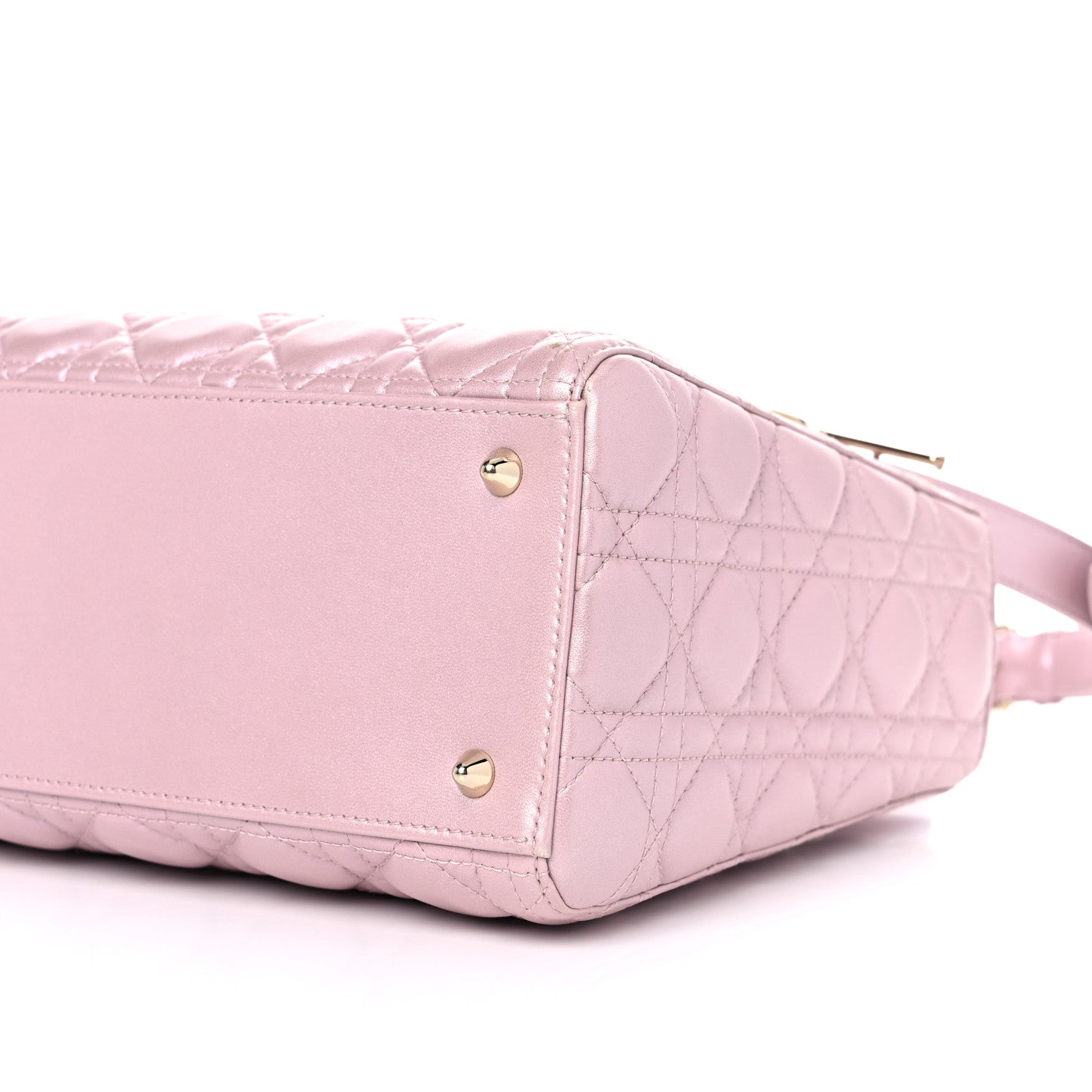 Christian Dior Pearly Lambskin Cannage Medium Lady Dior Lotus 8 of 8