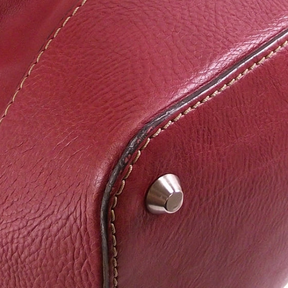 Chloe Calfskin Edith Dome Bowler Red 6 of 10