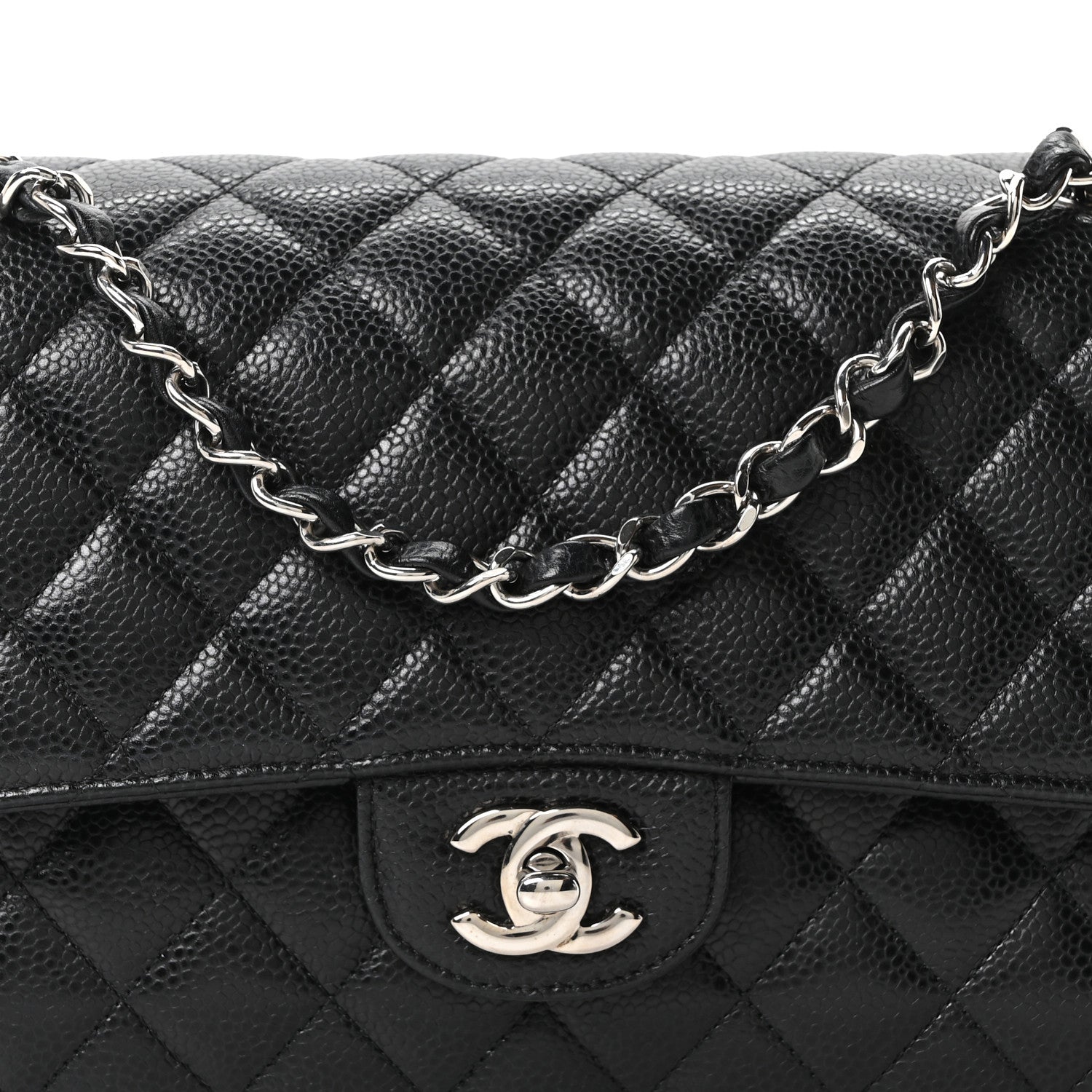 Chanel Caviar Quilted Medium Double Flap Black 8 of 10