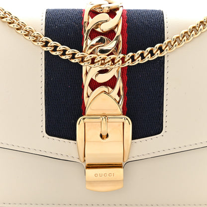 Gucci Calfskin Super Mini Sylvie Chain Shoulder Bag White 8 of 11
