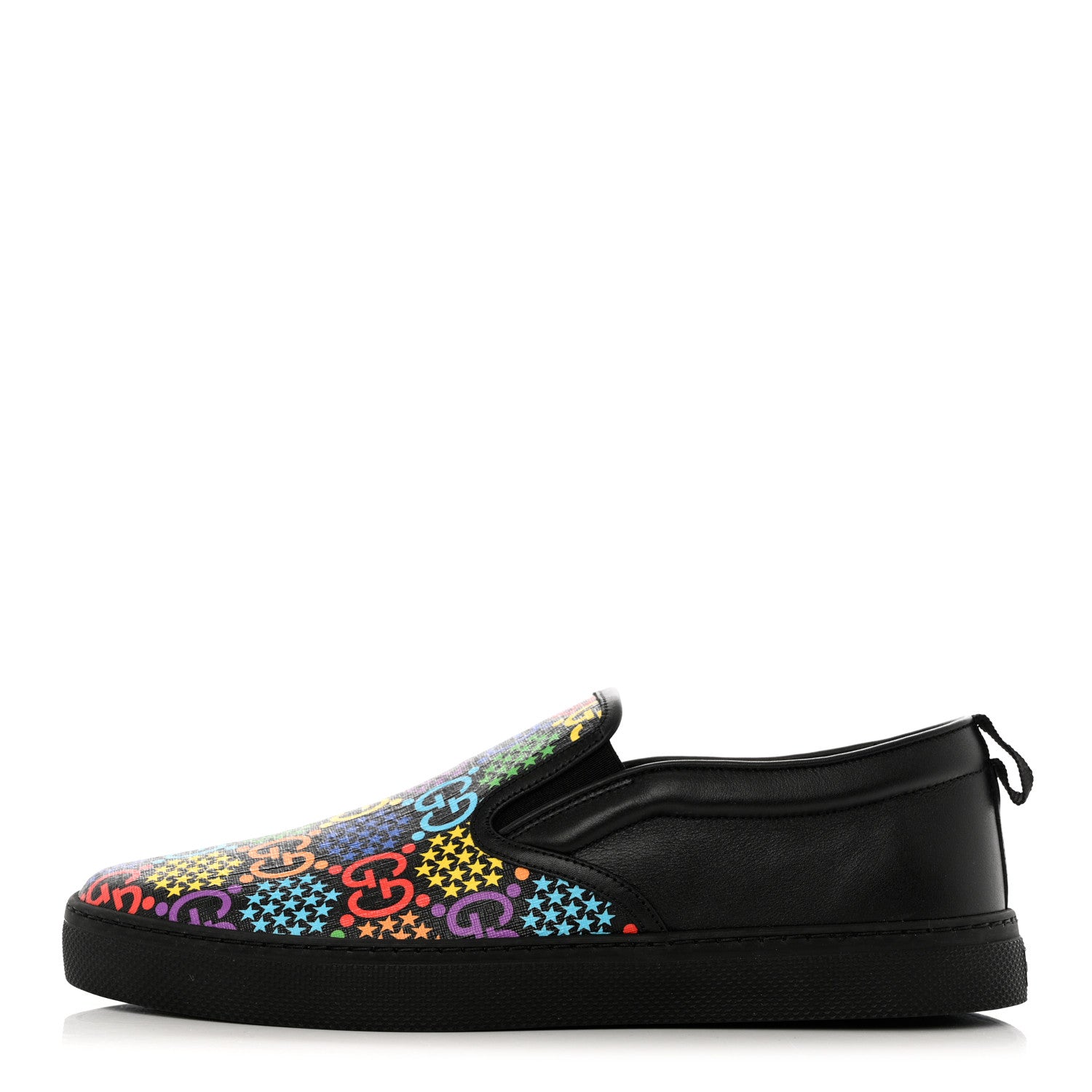 Gucci GG Supreme Monogram Psychedelic Mens Slip On Sneakers 10.5 Black Multicolor 1 of 10