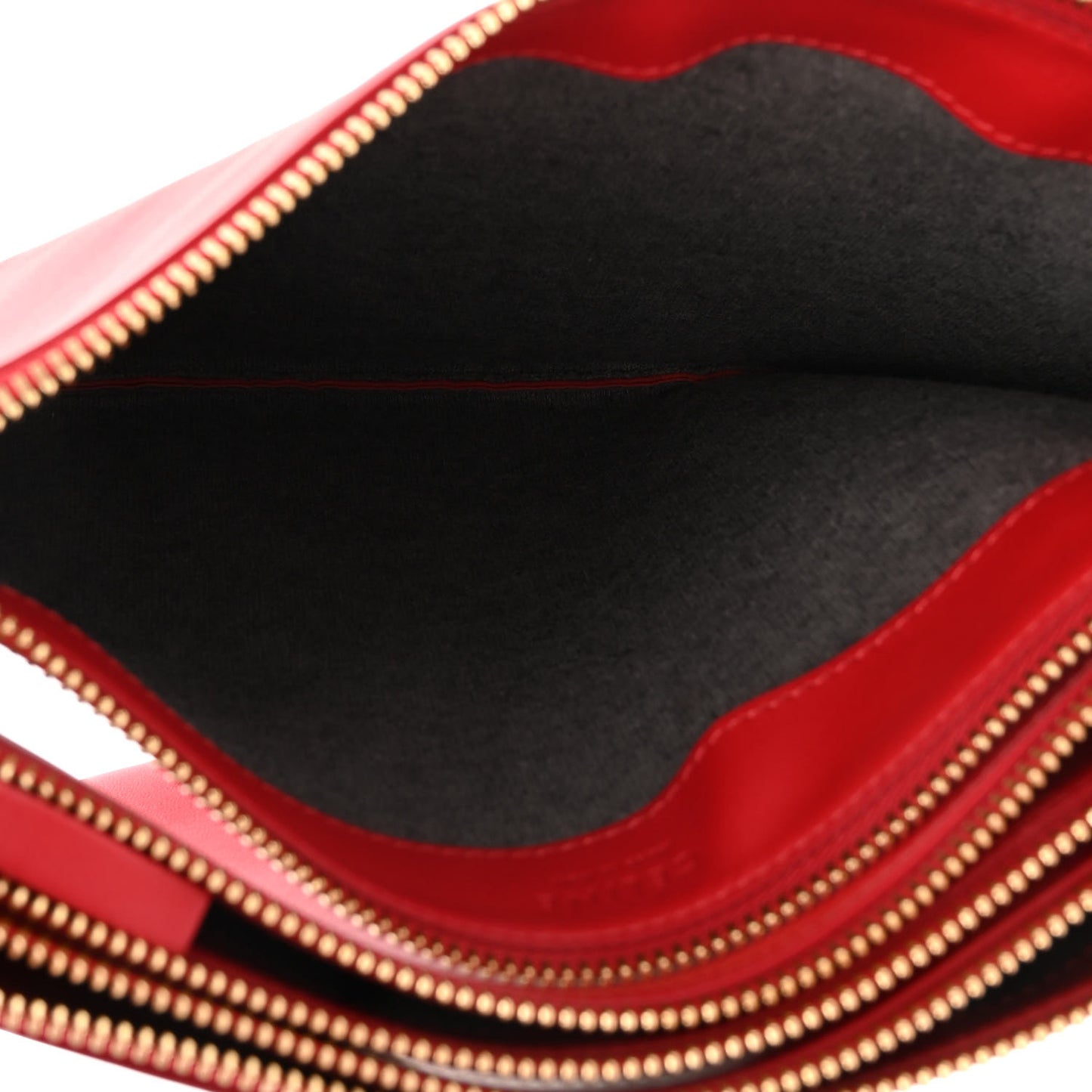 Lambskin Small Trio Crossbody Bag Red