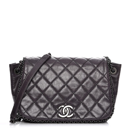 Chanel Calfskin Quilted Small CC Enchained Accordion Flap Purple 1 of 7