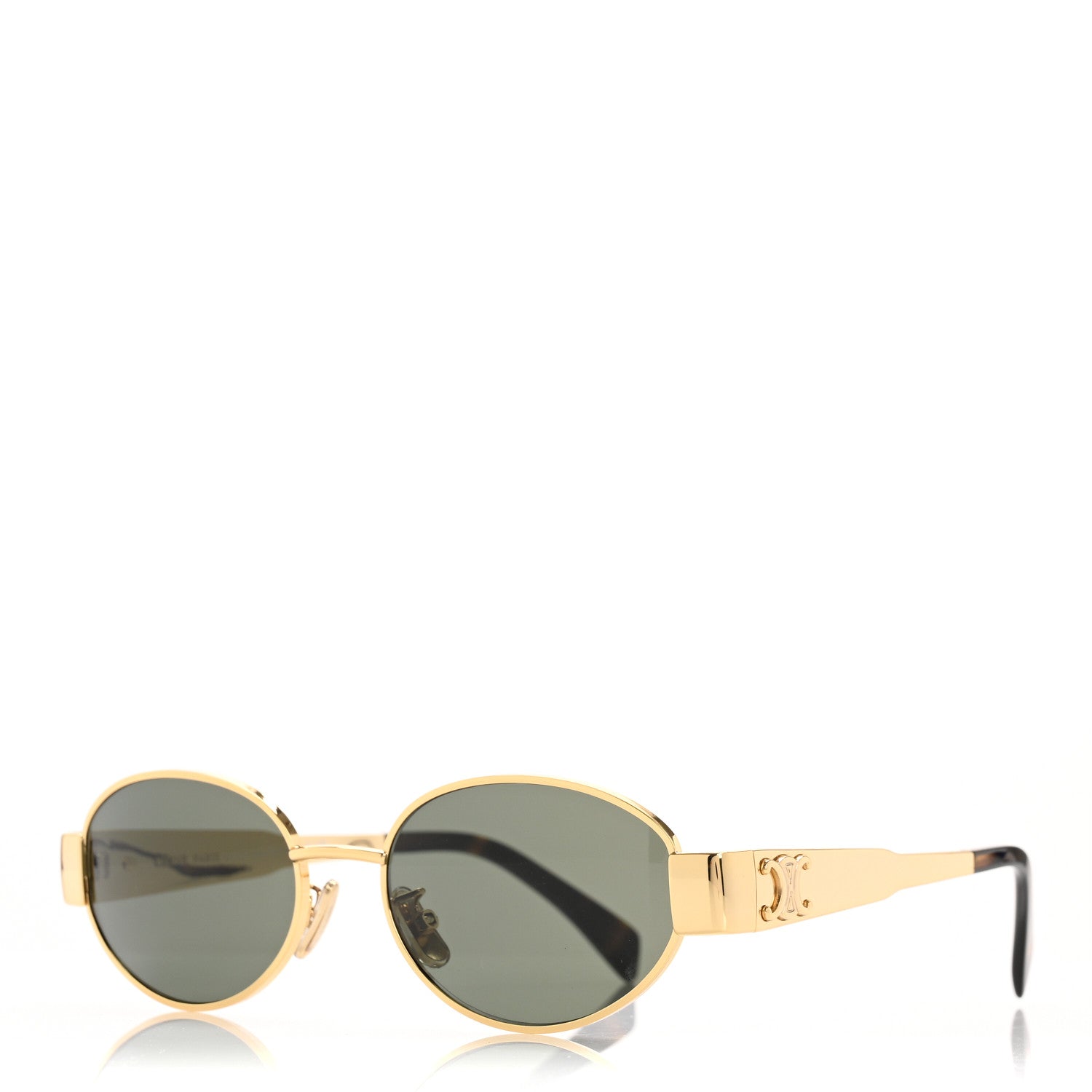 Celine Metal Triomphe 01 Sunglasses CL40235U Gold Green 1 of 7