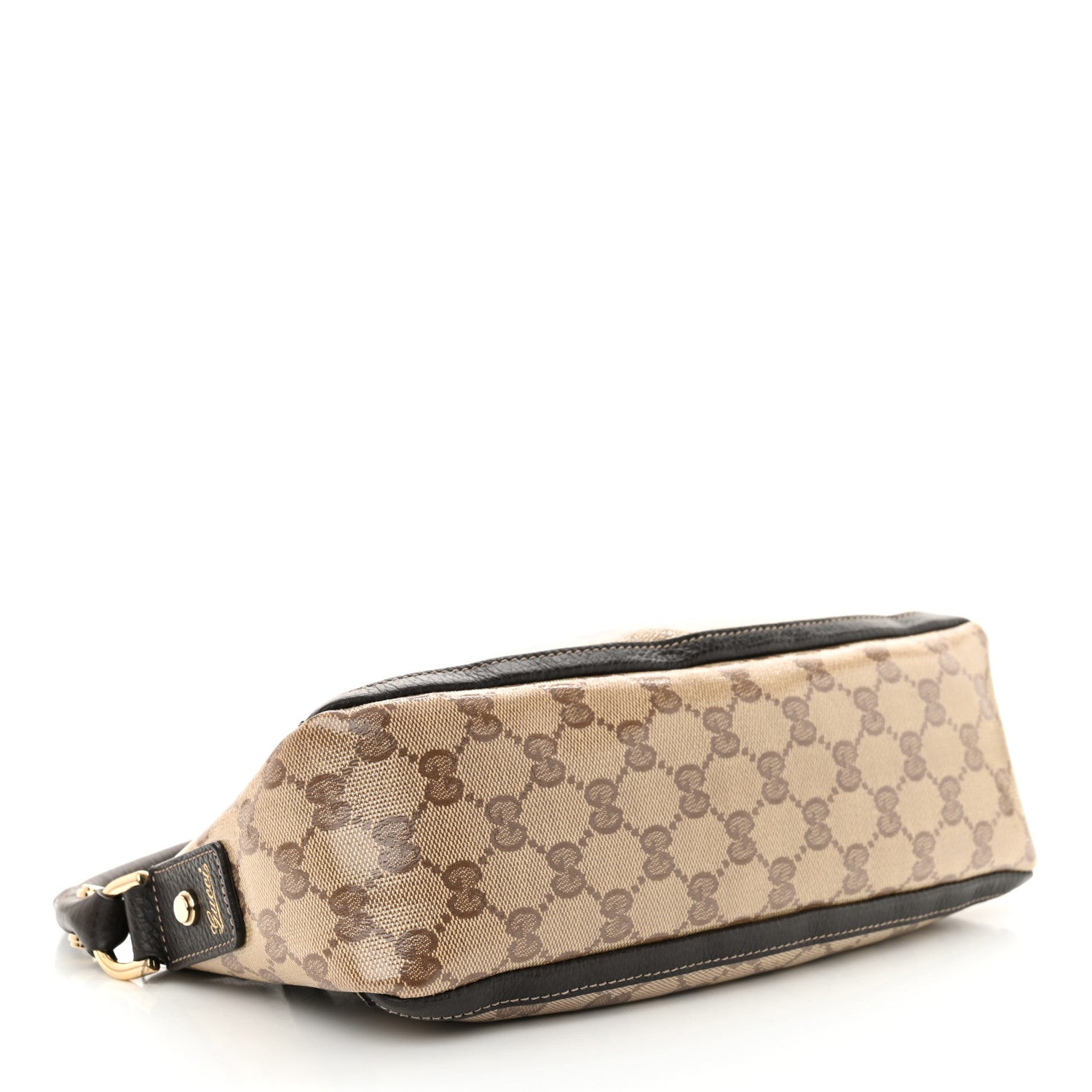 Gucci Crystal Monogram Small D Ring Gold Hobo Brown 4 of 13