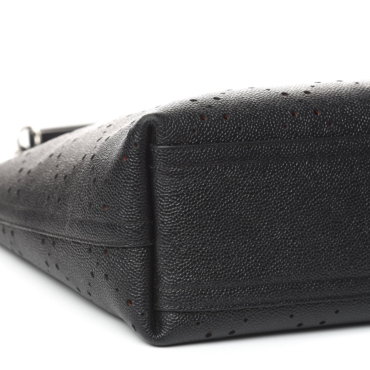 Chanel Perforated Grained Calfskin Large Shopping Tote Black 9 of 18