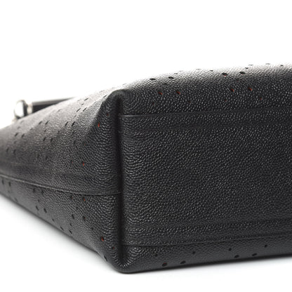 Chanel Perforated Grained Calfskin Large Shopping Tote Black 9 of 18