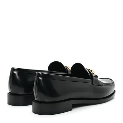 Louis Vuitton Glazed Calfskin Chess Flat Loafer 40 Black 5 of 9