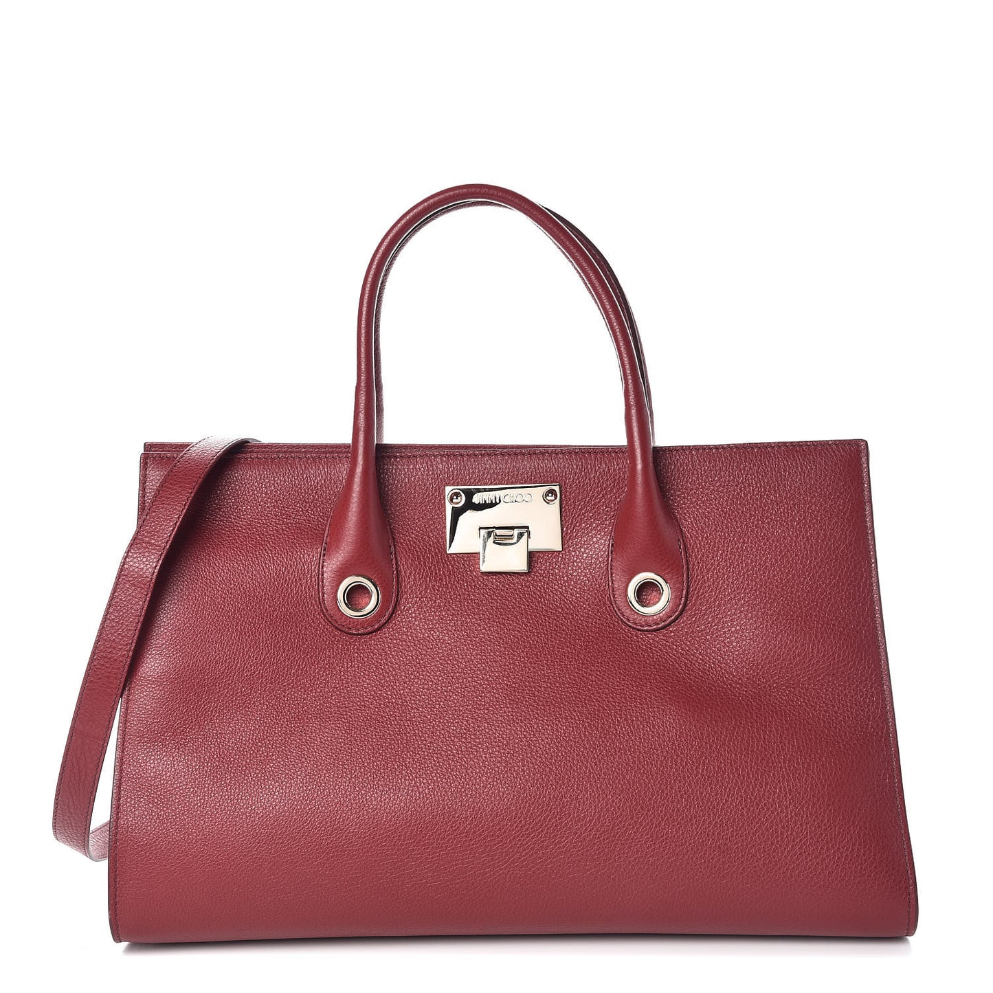 Grainy Calfskin Riley Tote Red