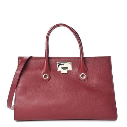 Jimmy Choo Grainy Calfskin Riley Tote Red 1 of 9
