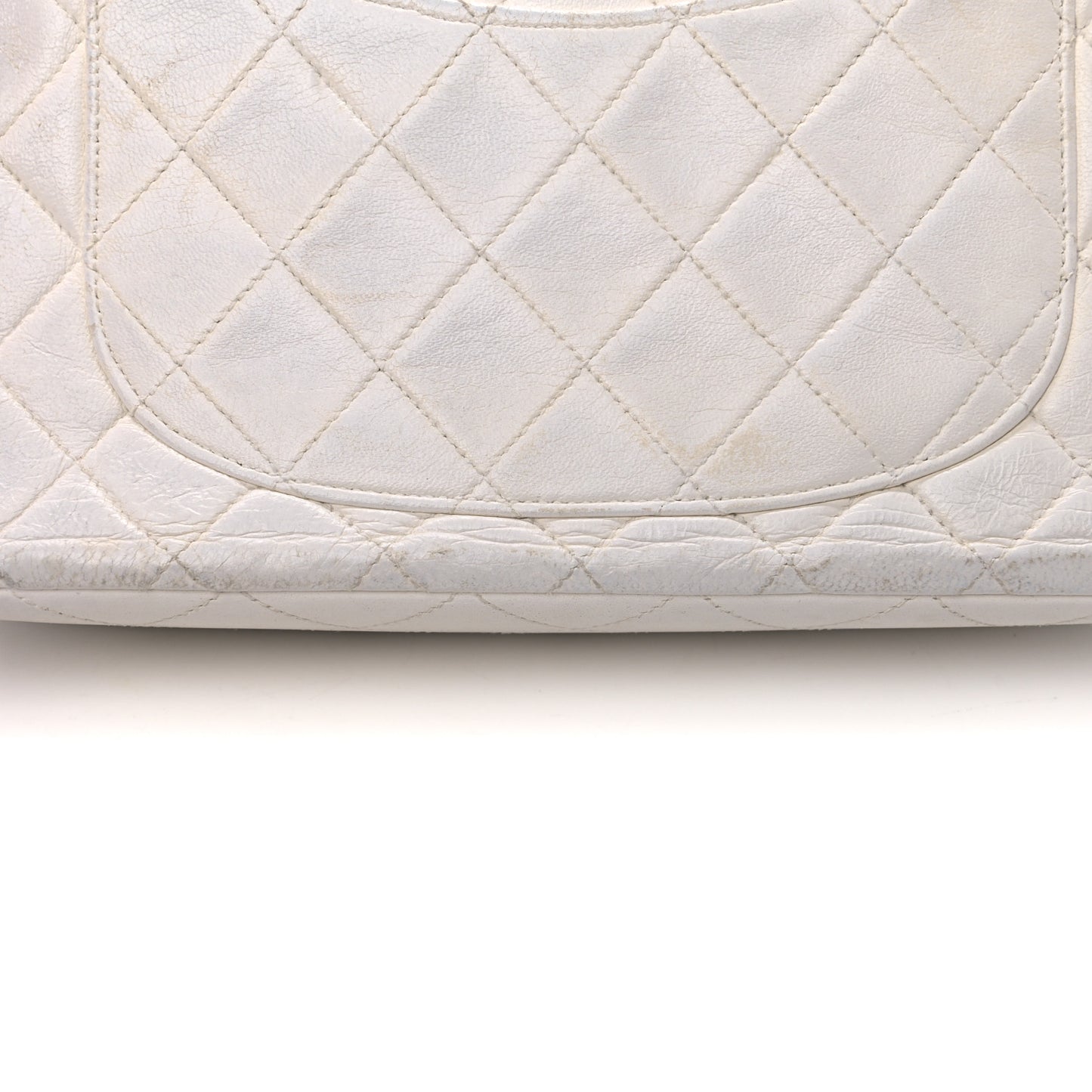 Lambskin Quilted Small Double Flap White