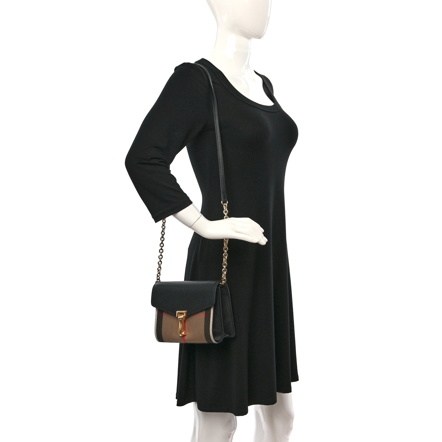 Derby Calfskin House Check Baby Macken Crossbody Bag Black