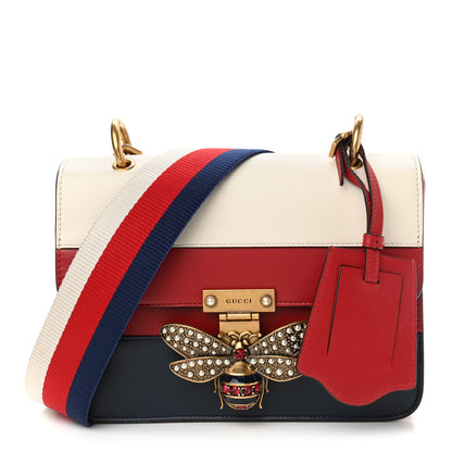 Gucci Calfskin Sylvie Web Queen Margaret Shoulder Bag Blue Agata Hibiscus Red Mystic White 1 of 11