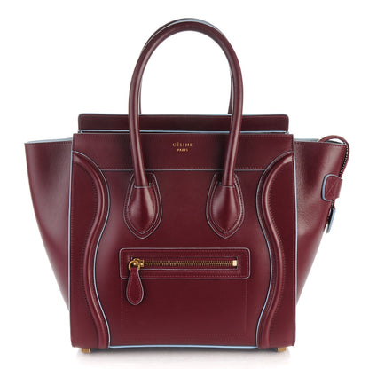Celine Palmelato Micro Luggage Burgundy Azur Blue 1 of 8